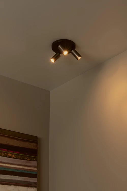 Lucide RITMO - Deckenstrahler - Ø 18 cm - 3xGU10 (MR11) - Kaffee - Atmosphäre 1